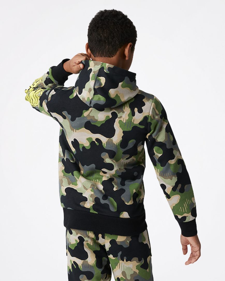 Mikiny S Kapucňou Converse Camo Pullover Chlapcenske Olivovo Zelená | SK NBPDX6